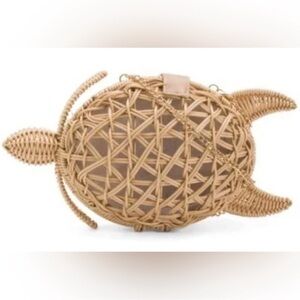NWT Tommy Bahama Woven (like Wicker)  Turtle-Shaped Bag